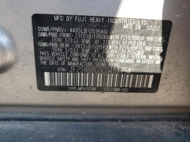 Photo 14 from auction – 2012 SUBARU FORESTER 2 with VIN JF2SHBBC0CG451754