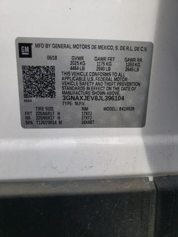Photo 14 from auction – 2018 CHEVROLET EQUINOX LT with VIN 3GNAXJEV8JL396104