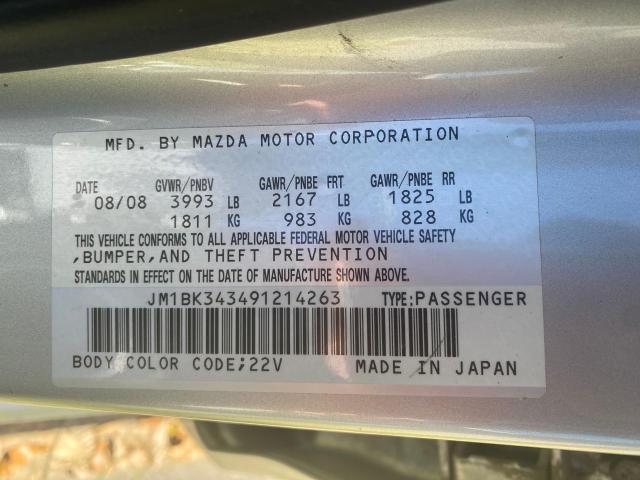 Photo 10 from auction – 2009 MAZDA 3 S with VIN JM1BK343491214263