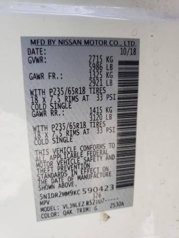 Photo 14 from auction – 2019 NISSAN PATHFINDER with VIN 5N1DR2MM9KC590423
