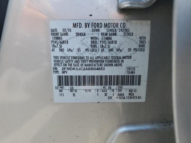 Photo 14 from auction – 2010 FORD EDGE SEL with VIN 2FMDK3JC2ABB04653