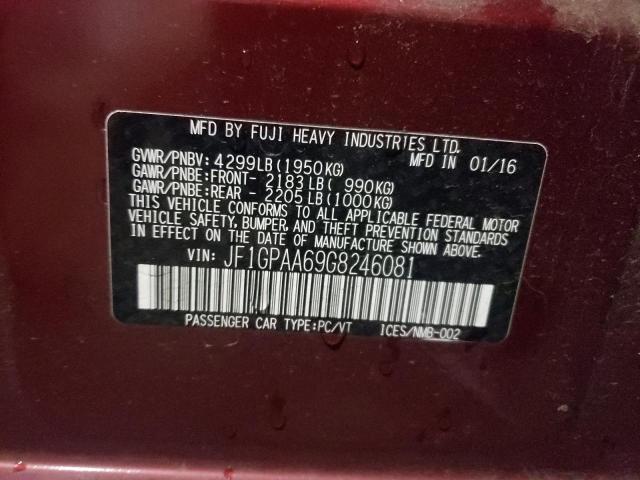 Photo 14 from auction – 2016 SUBARU IMPREZA with VIN JF1GPAA69G8246081