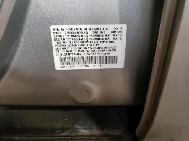 Photo 14 from auction – 2012 HONDA PILOT EXL with VIN 5FNYF4H62CB052382