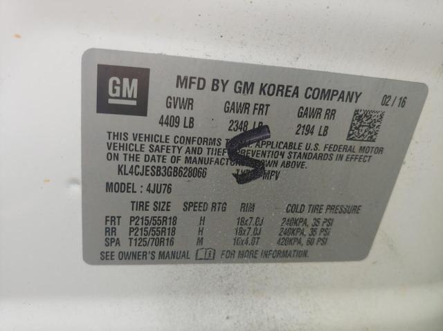 Photo 10 from auction – 2016 BUICK ENCORE with VIN KL4CJESB3GB628066