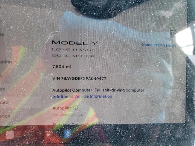 Photo 9 from auction – 2023 TESLA MODEL Y with VIN 7SAYGDEFXPA049477