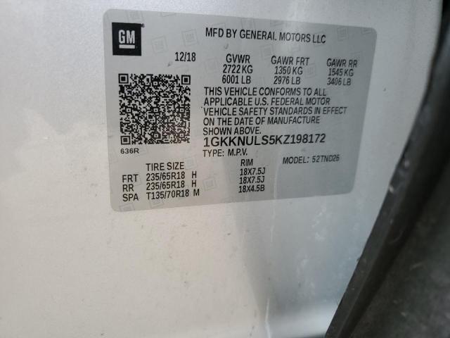Photo 14 from auction – 2019 GMC ACADIA SLT with VIN 1GKKNULS5KZ198172