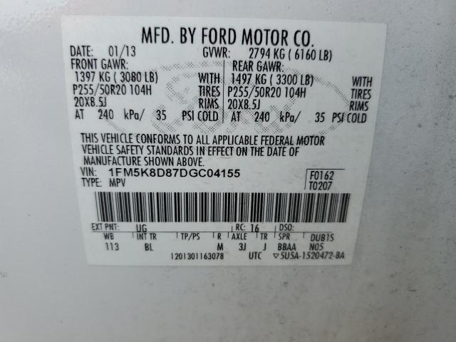 Photo 14 from auction – 2013 FORD EXPLORER X with VIN 1FM5K8D87DGC04155