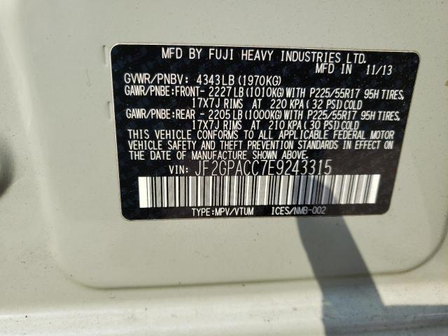 Photo 14 from auction – 2014 SUBARU XV CROSSTR with VIN JF2GPACC7E9243315