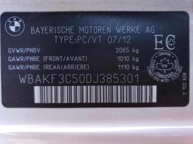 Photo 10 from auction – 2013 BMW 328 XI with VIN WBAKF3C50DJ385301