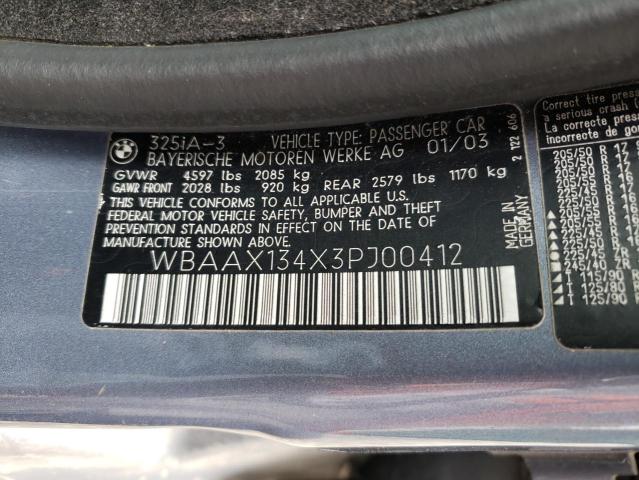 Photo 14 from auction – 2003 BMW 325 IT with VIN WBAAX134X3PJ00412