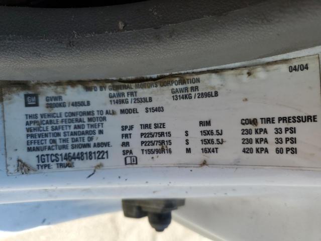Zdjęcie 14 z aukcji – 2004 GMC CANYON z VIN 1GTCS146448181221