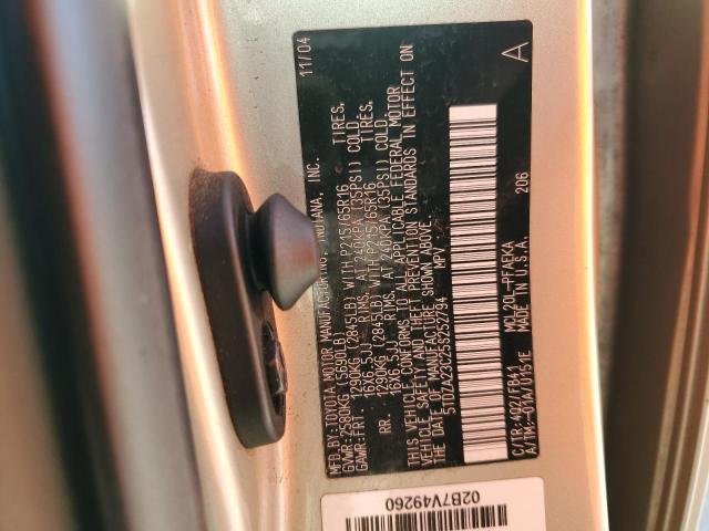 Photo 14 from auction – 2005 TOYOTA SIENNA CE with VIN 5TDZA23C25S252794