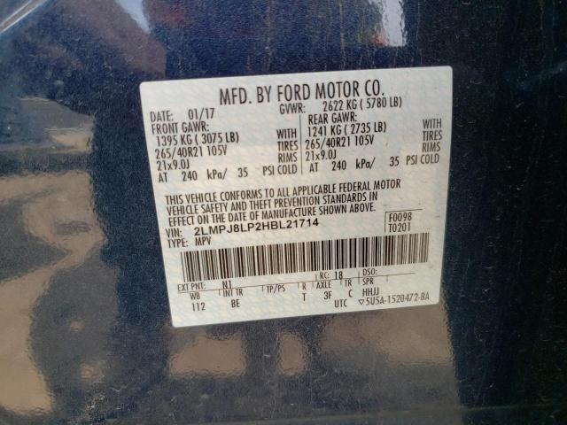 Photo 14 from auction – 2017 LINCOLN MKX RESERV with VIN 2LMPJ8LP2HBL21714