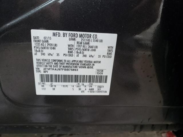 Photo 14 from auction – 2015 FORD EDGE SEL with VIN 2FMTK4J97FBB75893