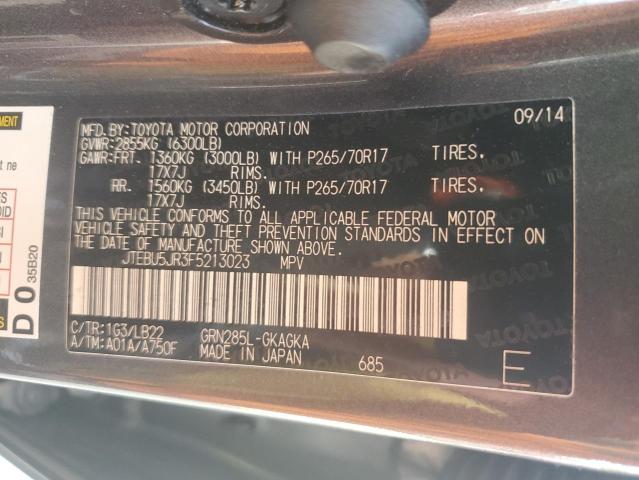 Photo 14 from auction – 2015 TOYOTA 4RUNNER SR with VIN JTEBU5JR3F5213023