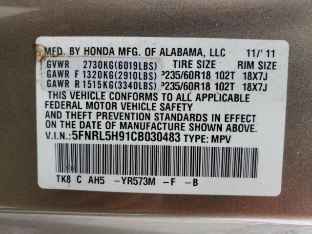 Photo 14 from auction – 2012 HONDA ODYSSEY TO with VIN 5FNRL5H91CB030483