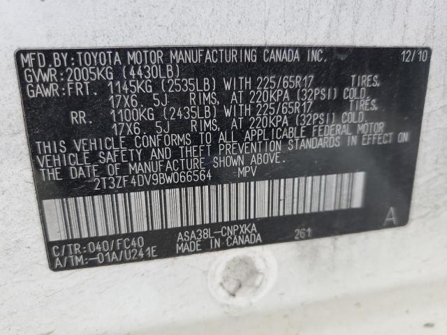 Photo 14 from auction – 2011 TOYOTA RAV4 with VIN 2T3ZF4DV9BW066564