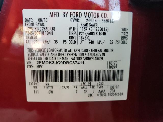 Photo 14 from auction – 2013 FORD EDGE SEL with VIN 2FMDK3JC9DBC87411