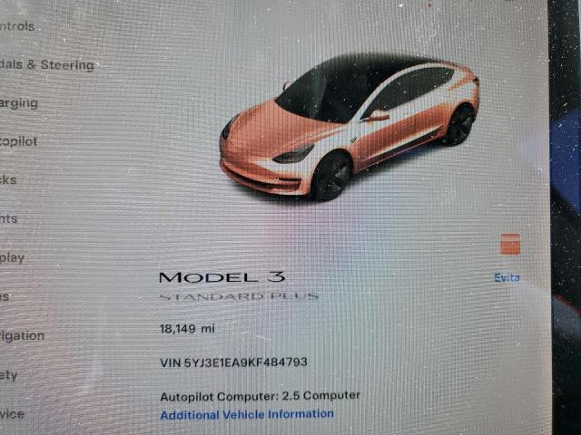 Photo 9 from auction – 2019 TESLA MODEL 3 with VIN 5YJ3E1EA9KF484793