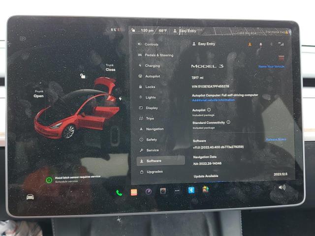 Photo 9 from auction – 2023 TESLA MODEL 3 with VIN 5YJ3E1EA7PF455378