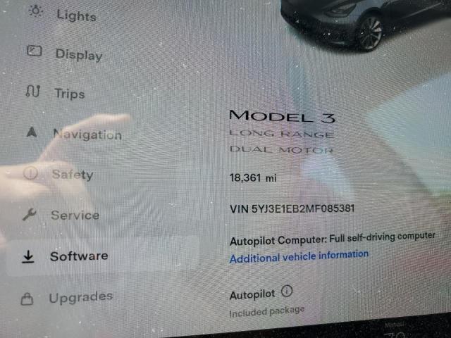 Photo 9 from auction – 2021 TESLA MODEL 3 with VIN 5YJ3E1EB2MF085381