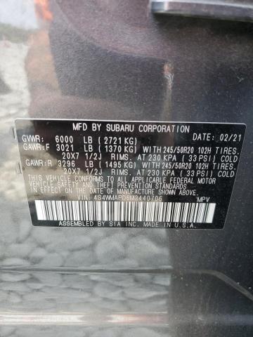 Photo 14 from auction – 2021 SUBARU ASCENT LIM with VIN 4S4WMAPD6M3440706