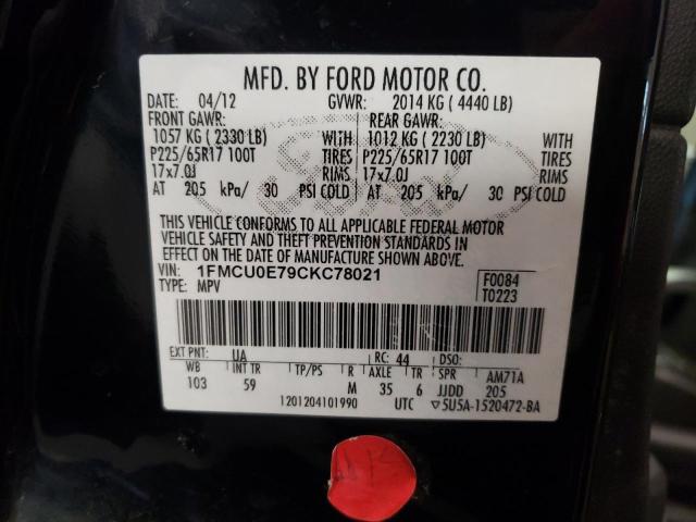 Photo 14 from auction – 2012 FORD ESCAPE LIM with VIN 1FMCU0E79CKC78021