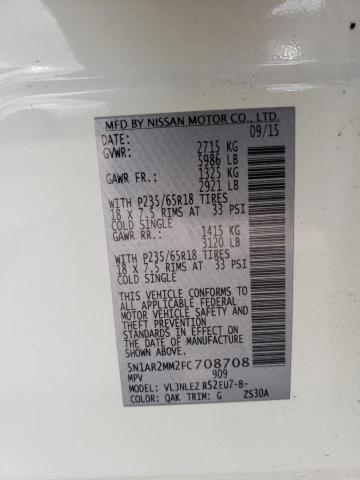 Photo 14 from auction – 2015 NISSAN PATHFINDER with VIN 5N1AR2MM2FC708708