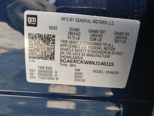 Photo 14 from auction – 2022 BUICK ENCLAVE PR with VIN 5GAERCKW8NJ146115