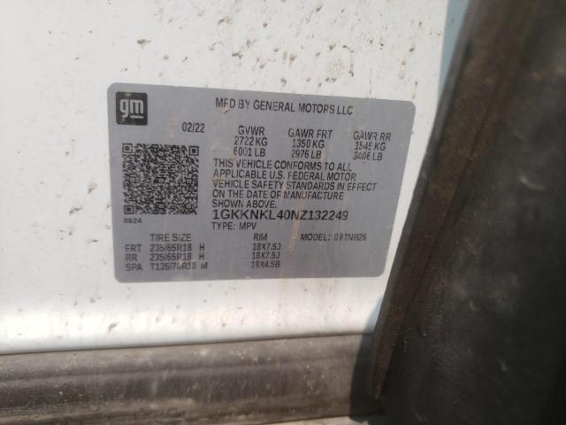 Photo 14 from auction – 2022 GMC ACADIA SLE with VIN 1GKKNKL40NZ132249