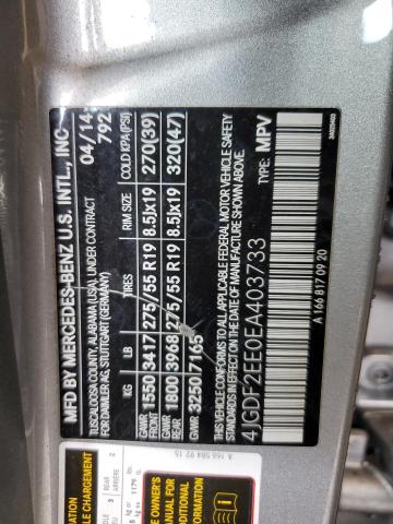 Photo 14 from auction – 2014 MERCEDES-BENZ GL 350 BLU with VIN 4JGDF2EE0EA403733