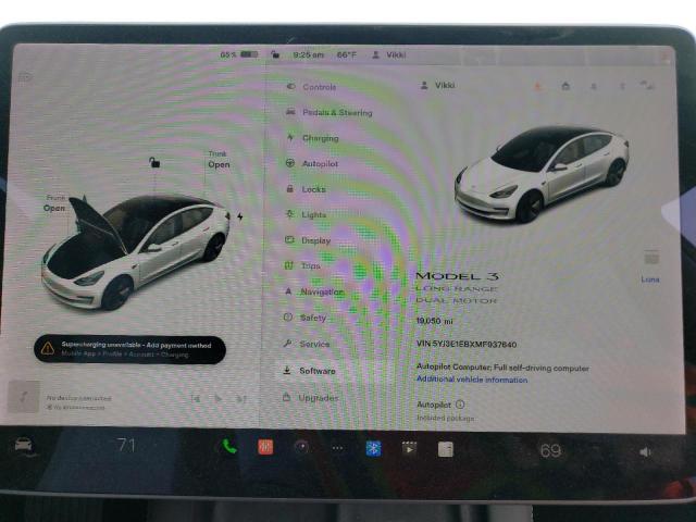 Photo 9 from auction – 2021 TESLA MODEL 3 with VIN 5YJ3E1EBXMF937640