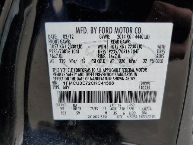 Photo 14 from auction – 2012 FORD ESCAPE LIM with VIN 1FMCU0E72CKC41568