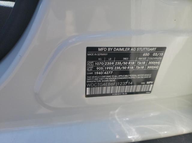 Photo 10 from auction – 2015 MERCEDES-BENZ GLA 250 with VIN WDCTG4EB6FJ123714