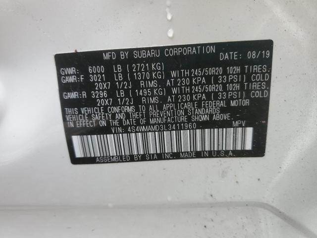 Photo 14 from auction – 2020 SUBARU ASCENT LIM with VIN 4S4WMAMD3L3411960