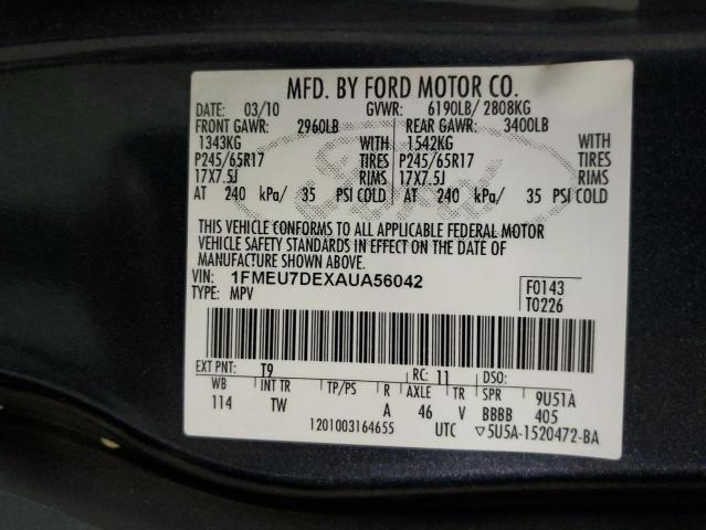 Photo 14 from auction – 2010 FORD EXPLORER X with VIN 1FMEU7DEXAUA56042