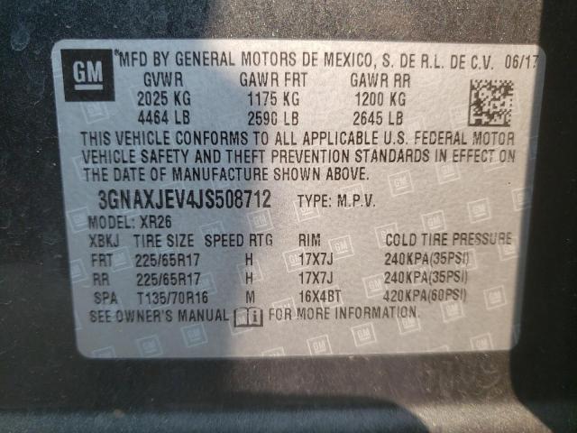 Photo 14 from auction – 2018 CHEVROLET EQUINOX LT with VIN 3GNAXJEV4JS508712