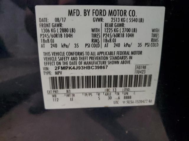 Photo 14 from auction – 2017 FORD EDGE SEL with VIN 2FMPK4J93HBC39867