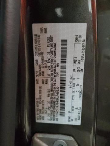 Photo 14 from auction – 2016 FORD ESCAPE TIT with VIN 1FMCU9J94GUA65533