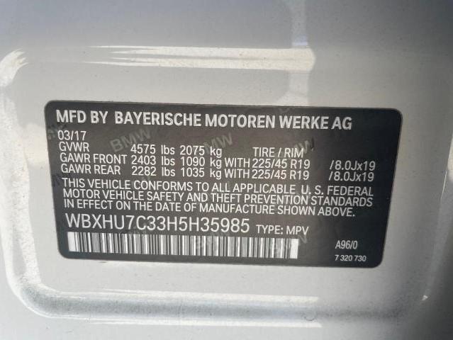 Photo 10 from auction – 2017 BMW X1 SDRIVE2 with VIN WBXHU7C33H5H35985