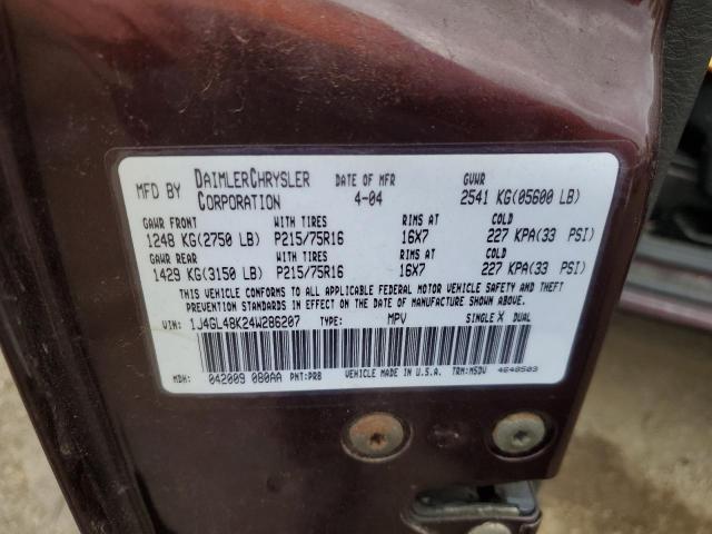 Photo 14 from auction – 2004 JEEP LIBERTY SP with VIN 1J4GL48K24W286207