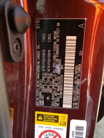 Photo 14 from auction – 2015 LEXUS RX 350 BAS with VIN 2T2BK1BAXFC332228