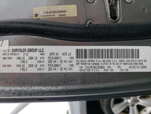 Photo 10 from auction – 2012 JEEP PATRIOT LA with VIN 1C4NJRFB8CD599601
