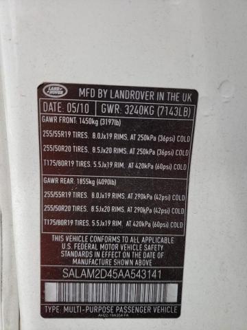 Photo 14 from auction – 2010 LAND ROVER LR4 HSE PL with VIN SALAM2D45AA543141