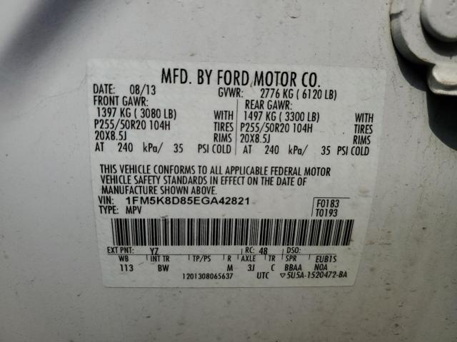 Photo 14 from auction – 2014 FORD EXPLORER X with VIN 1FM5K8D85EGA42821
