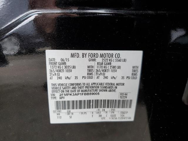 Photo 14 from auction – 2015 FORD EDGE SPORT with VIN 2FMPK3AP1FBB59005