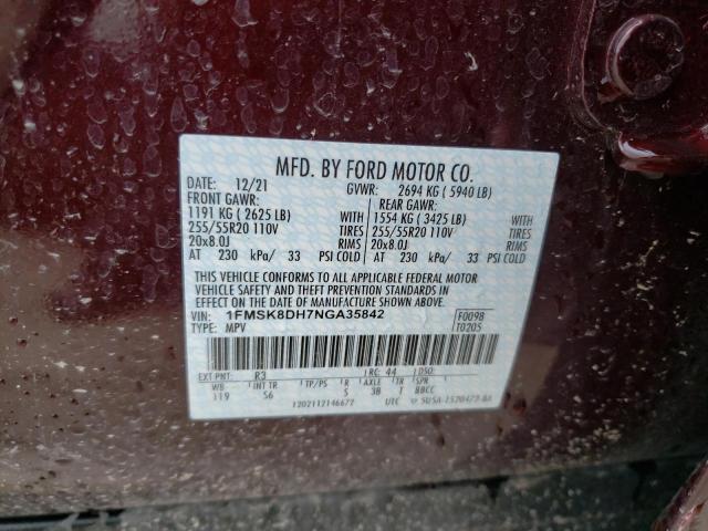 Photo 14 from auction – 2022 FORD EXPLORER X with VIN 1FMSK8DH7NGA35842