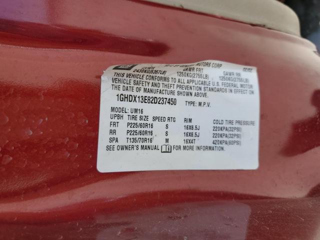 Photo 14 from auction – 2002 OLDSMOBILE SILHOUETTE with VIN 1GHDX13E82D237450