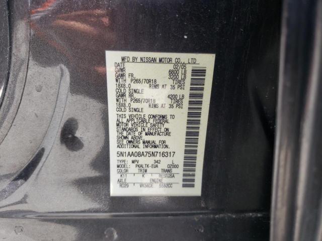 Photo 14 from auction – 2005 NISSAN ARMADA SE with VIN 5N1AA08A75N716317