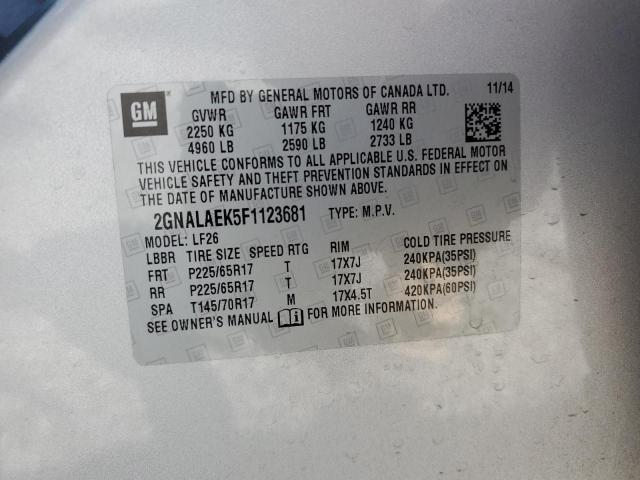 Photo 14 from auction – 2015 CHEVROLET EQUINOX LS with VIN 2GNALAEK5F1123681